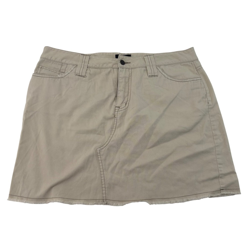 The Limited Khaki Cotton Mini Skirt Raw Hem Tan Utility Cargo Size 12